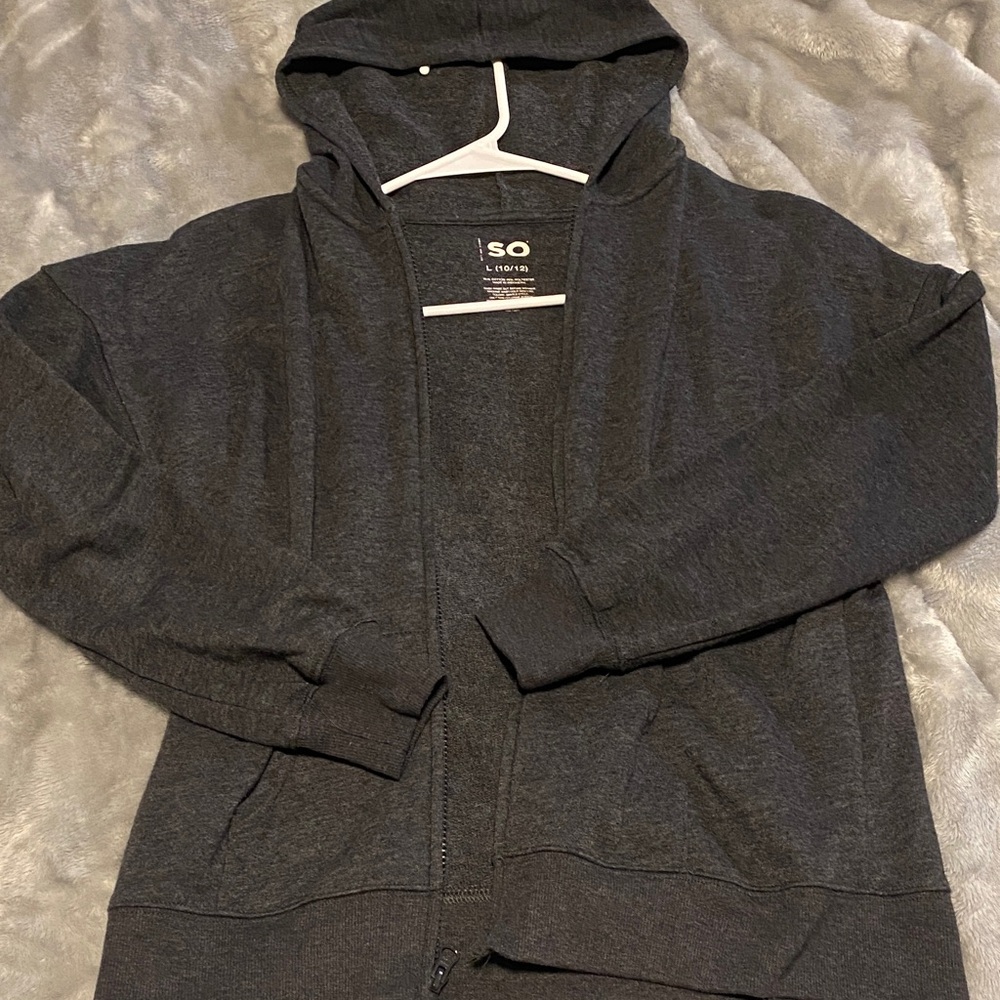 SO Dark Charcoal Zip-Up Hoodie Sweater